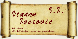 Vladan Kostović vizit kartica